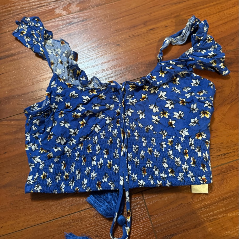 Floral Blue Crop Top